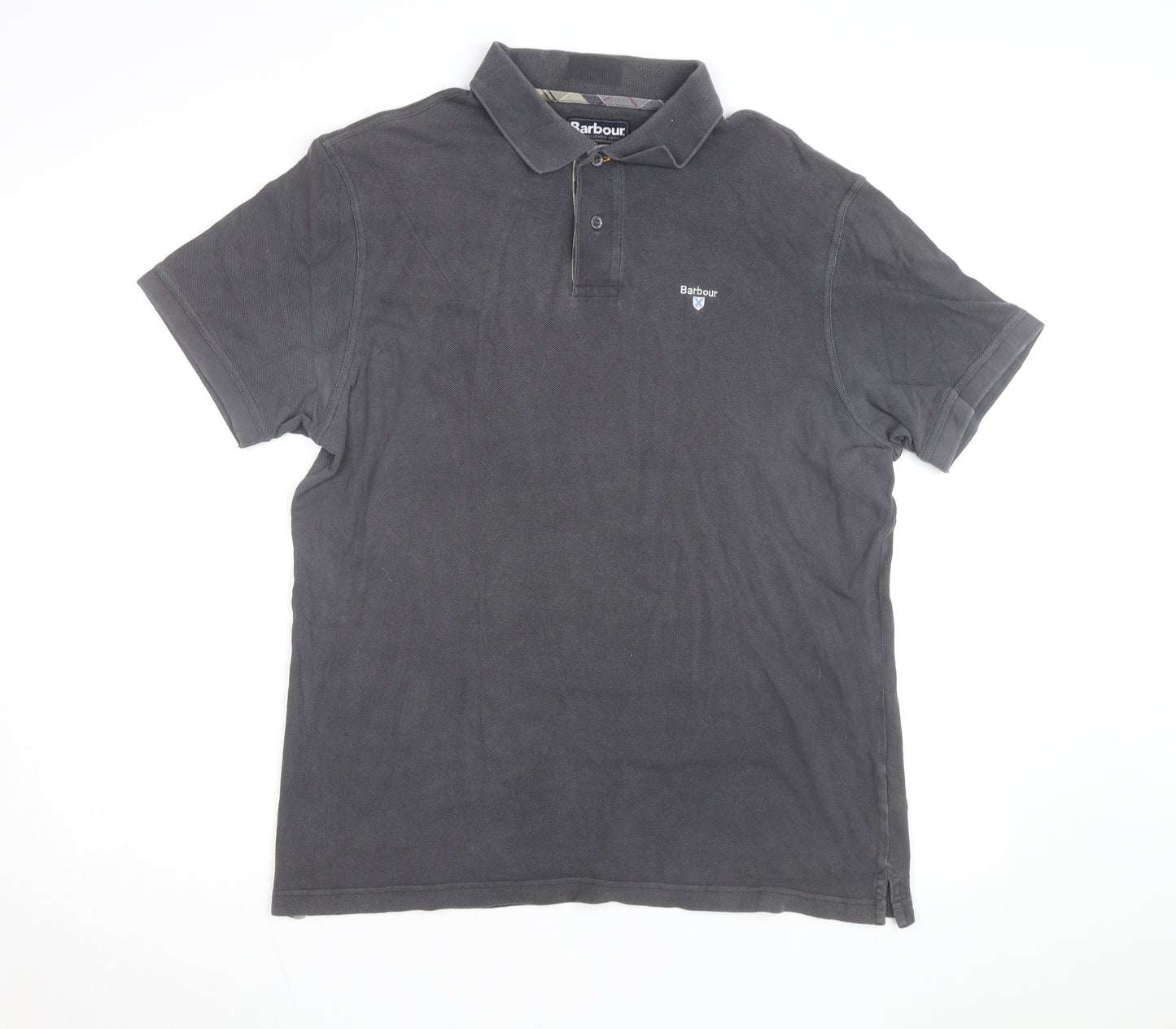 Barbour Mens Grey XL Cotton Short Sleeve Polo Shirt