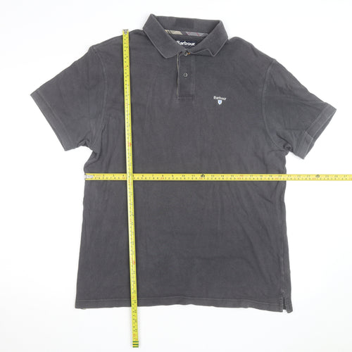 Barbour Mens Grey XL Cotton Short Sleeve Polo Shirt