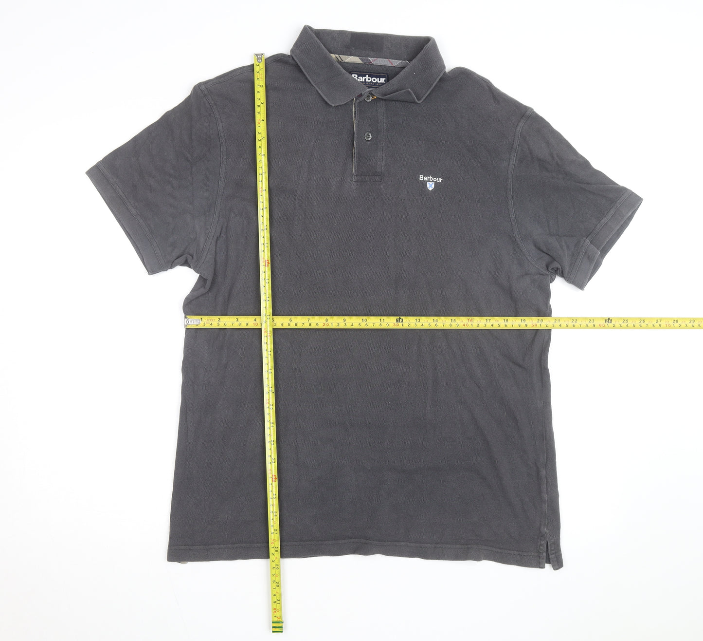 Barbour Mens Grey XL Cotton Short Sleeve Polo Shirt