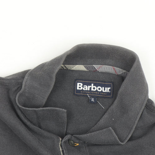Barbour Mens Grey XL Cotton Short Sleeve Polo Shirt