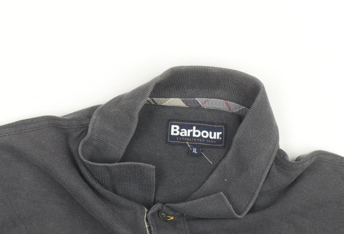 Barbour Mens Grey XL Cotton Short Sleeve Polo Shirt