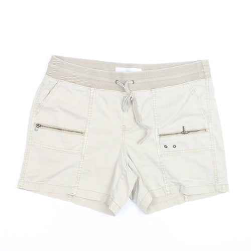 Sonoma Women Beige Size 12 Cargo Shorts with Zip Pockets