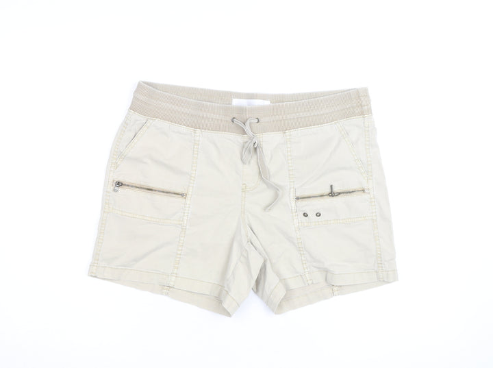 Sonoma Women Beige Size 12 Cargo Shorts with Zip Pockets