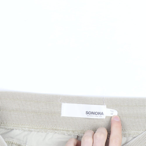 Sonoma Women Beige Size 12 Cargo Shorts with Zip Pockets