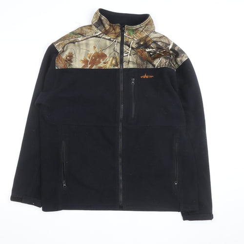 Habit Men's Black Camo Fleece Active Jacket Size L Regular Fit