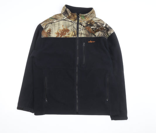 Habit Men's Black Camo Fleece Active Jacket Size L Regular Fit