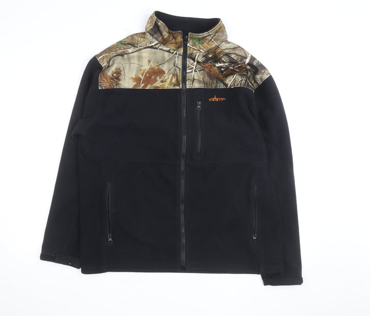 Habit Men's Black Camo Fleece Active Jacket Size L Regular Fit