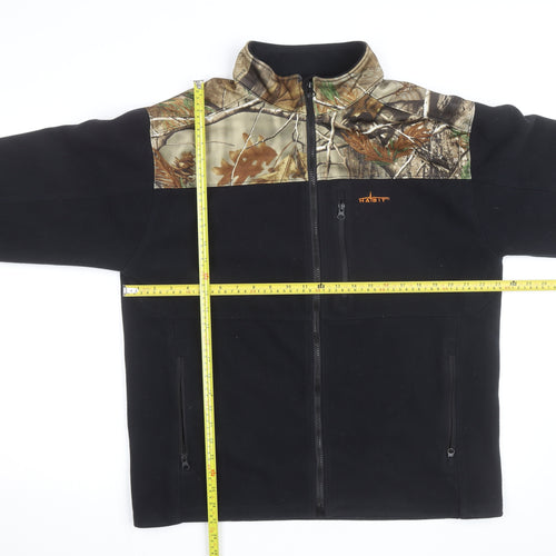 Habit Men's Black Camo Fleece Active Jacket Size L Regular Fit