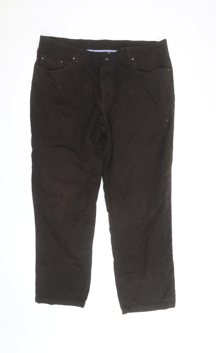 Marks and Spencer Mens Brown Chino Trousers 40in Waist Cotton