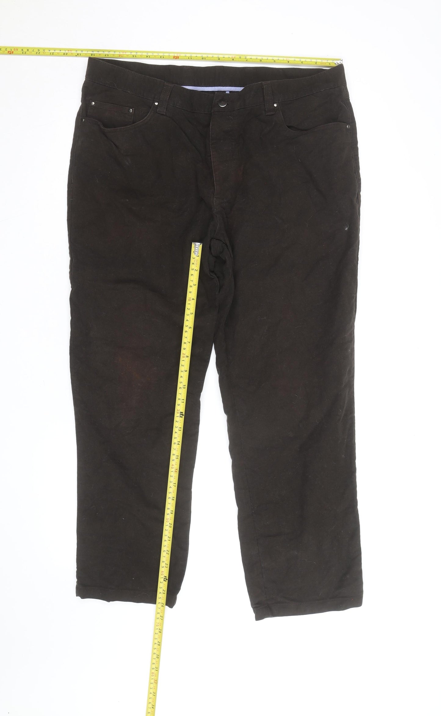 Marks and Spencer Mens Brown Chino Trousers 40in Waist Cotton