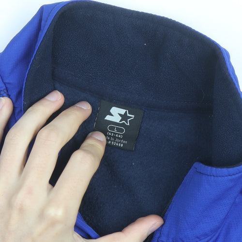 Starter Men's Blue 1/4 Zip Fleece Track Jacket Size L