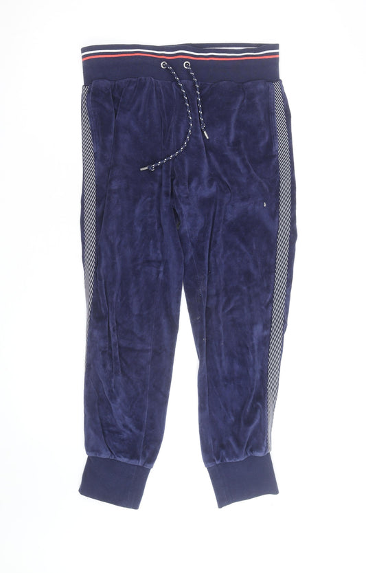 Lorna Jane Women's Blue Velour Jogger Trousers Size S