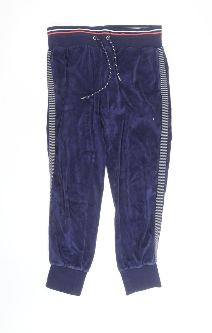 Lorna Jane Women's Blue Velour Jogger Trousers Size S