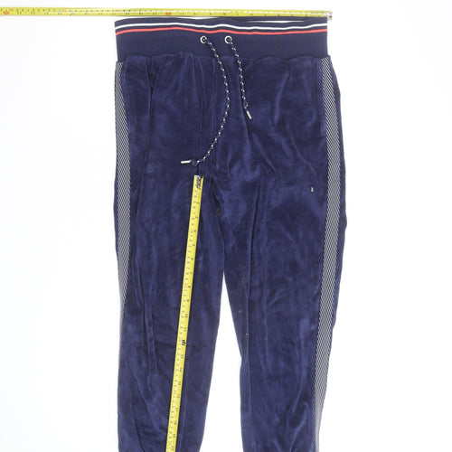 Lorna Jane Women's Blue Velour Jogger Trousers Size S