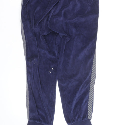 Lorna Jane Women's Blue Velour Jogger Trousers Size S