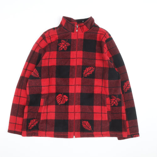 Breckenridge Men's Red Check Fleece Jacket XL Full Zip Autumn Winter
