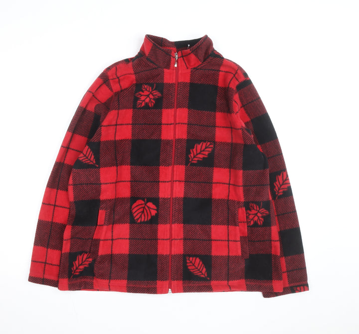Breckenridge Men's Red Check Fleece Jacket XL Full Zip Autumn Winter
