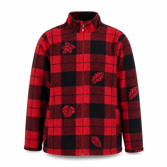 Breckenridge Men's Red Check Fleece Jacket XL Full Zip Autumn Winter