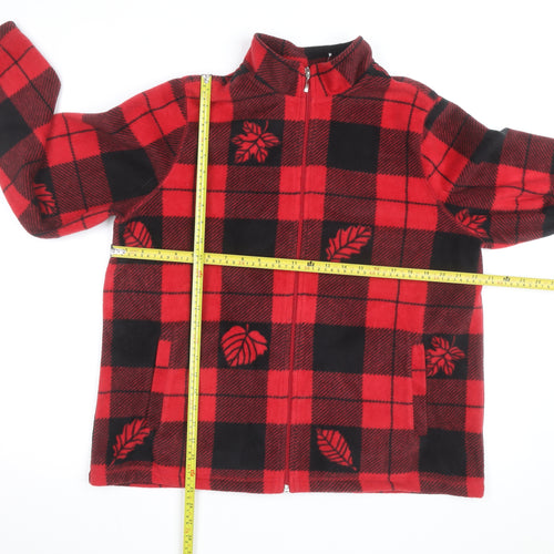 Breckenridge Men's Red Check Fleece Jacket XL Full Zip Autumn Winter