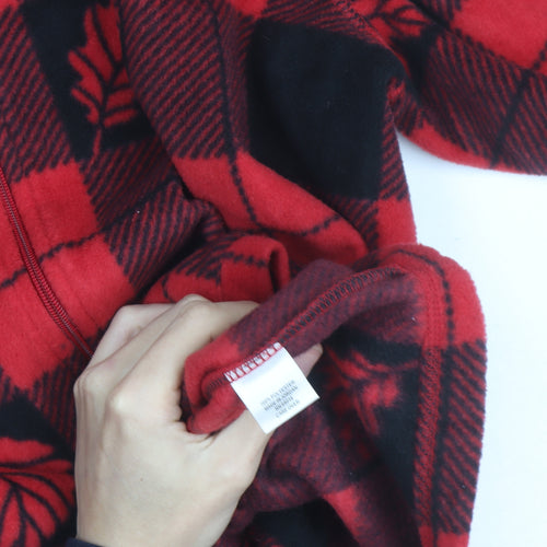 Breckenridge Men's Red Check Fleece Jacket XL Full Zip Autumn Winter