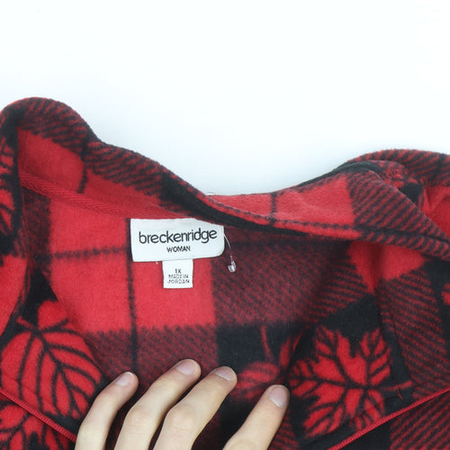 Breckenridge Men's Red Check Fleece Jacket XL Full Zip Autumn Winter