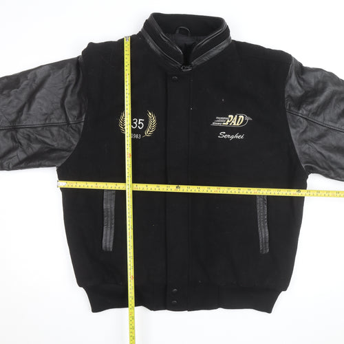 Canada Sportswear Men’s Black Varsity Jacket XL Wool Leather Trim