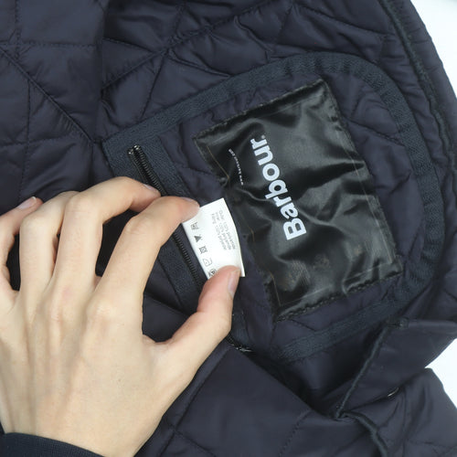 Barbour Women's Blue Quilted Mid-Length Jacket Size M