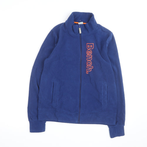 Bench Mens Blue Fleece Full Zip Track Jacket Size 13/14 Polyester