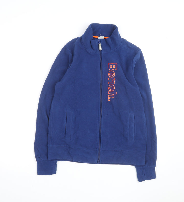 Bench Mens Blue Fleece Full Zip Track Jacket Size 13/14 Polyester