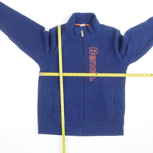 Bench Mens Blue Fleece Full Zip Track Jacket Size 13/14 Polyester