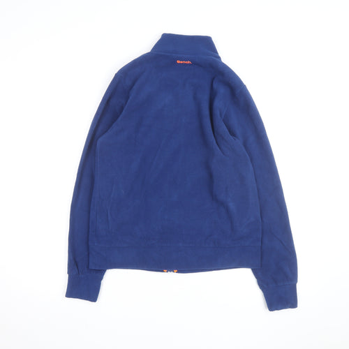 Bench Mens Blue Fleece Full Zip Track Jacket Size 13/14 Polyester