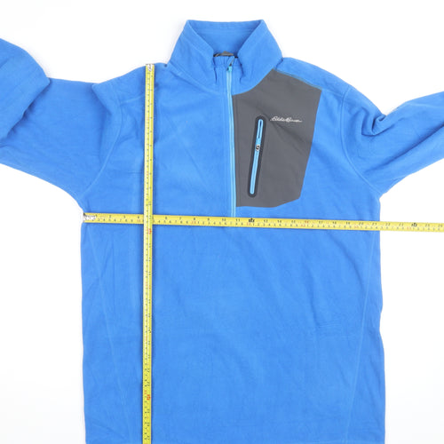 Eddie Bauer Men's Blue XL 1/4 Zip Fleece Sweatshirt Pullover