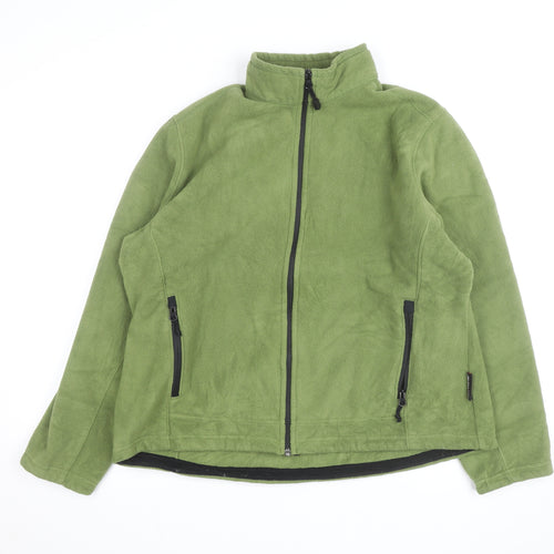Eddie Bauer Women's Green Fleece Full Zip Hiking Jacket Size XL