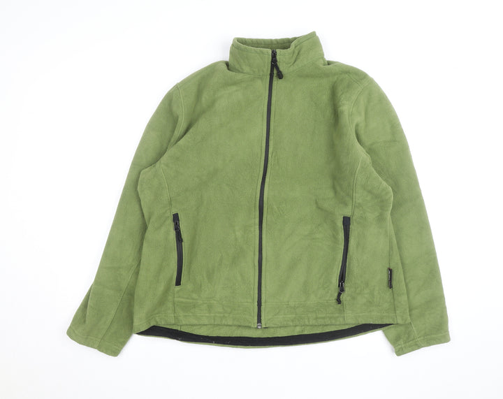 Eddie Bauer Women's Green Fleece Full Zip Hiking Jacket Size XL