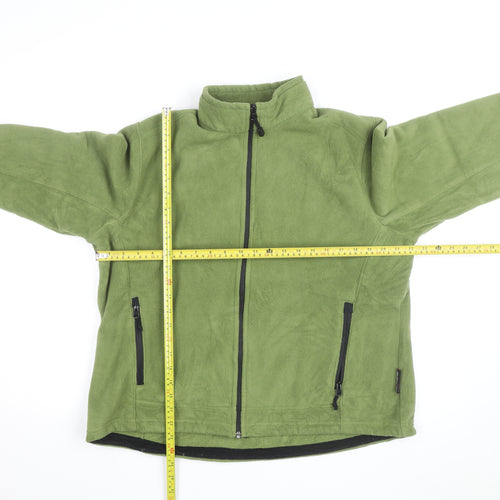 Eddie Bauer Women's Green Fleece Full Zip Hiking Jacket Size XL