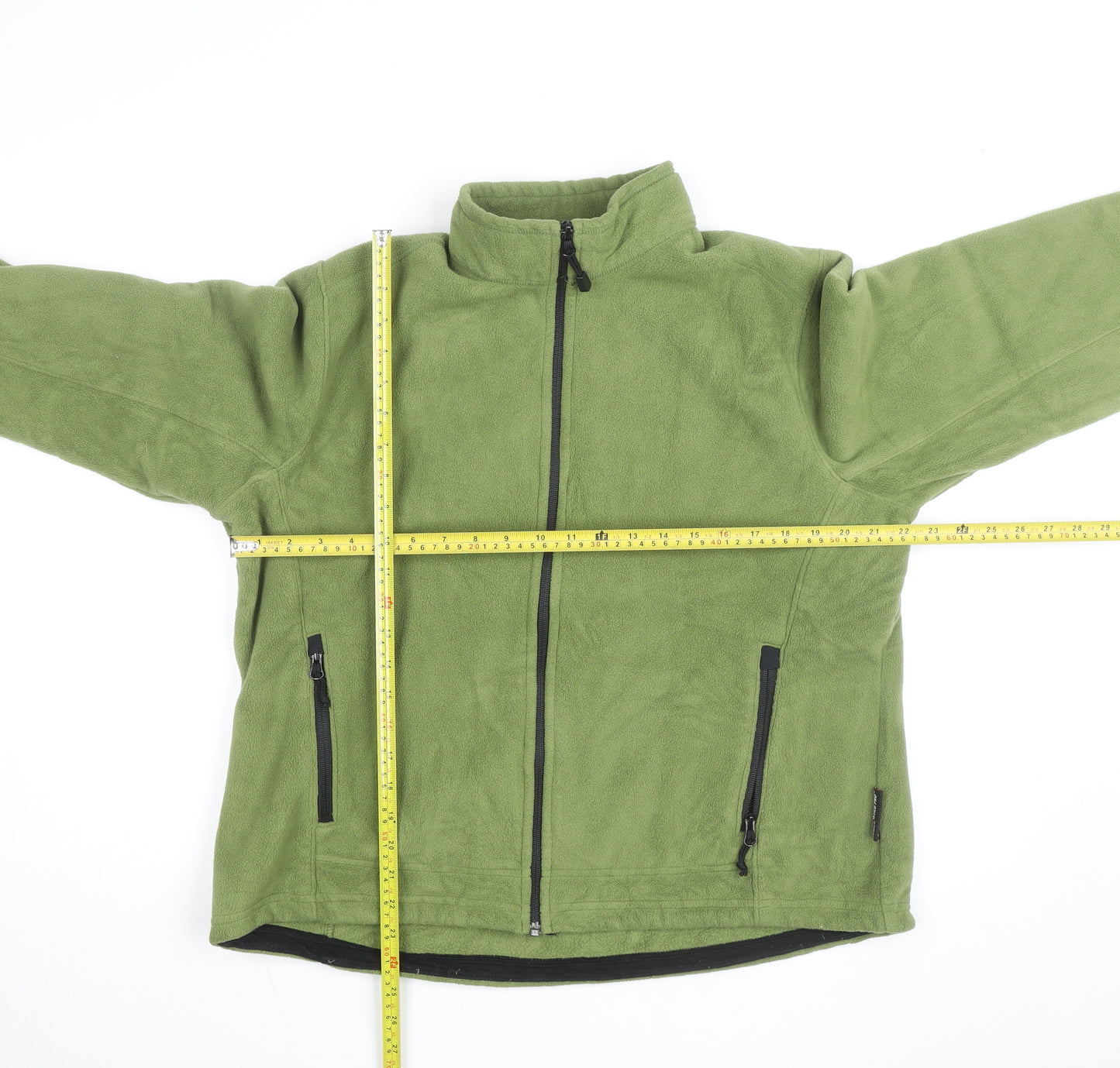 Eddie Bauer Women's Green Fleece Full Zip Hiking Jacket Size XL