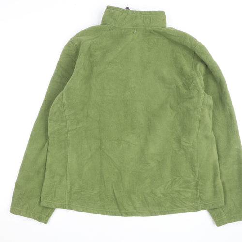 Eddie Bauer Women's Green Fleece Full Zip Hiking Jacket Size XL