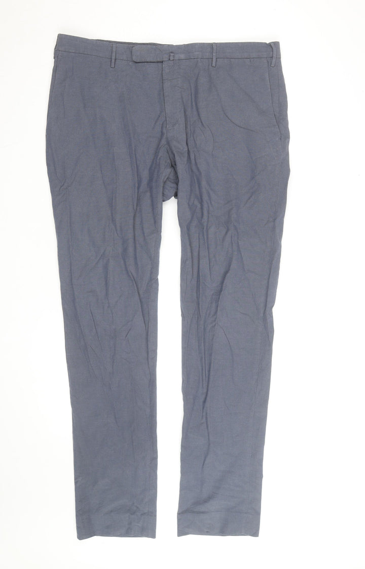 Incotex Men's Grey Slim Fit Chino Trousers Size 56