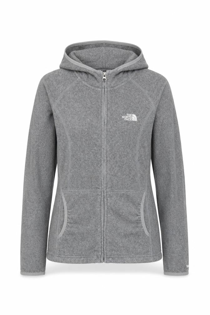 The North Face Women's Grey Full Zip Fleece Hoodie Size S