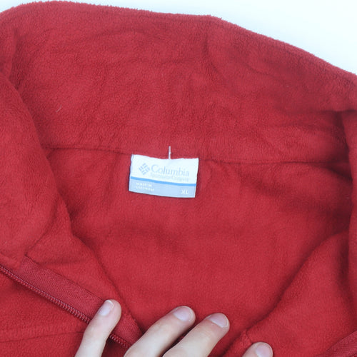 Columbia Men's Red Fleece Full Zip Jacket XL Outdoor Hiking