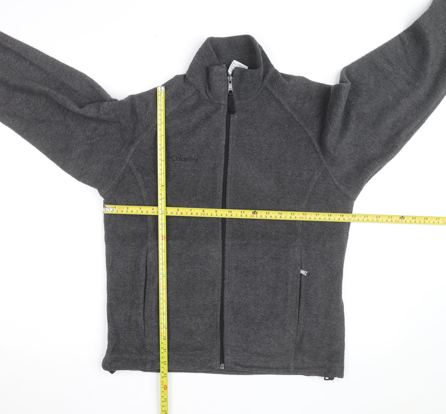 Columbia Women's Grey Fleece Full Zip Jacket Size S Lightweight Outdoor