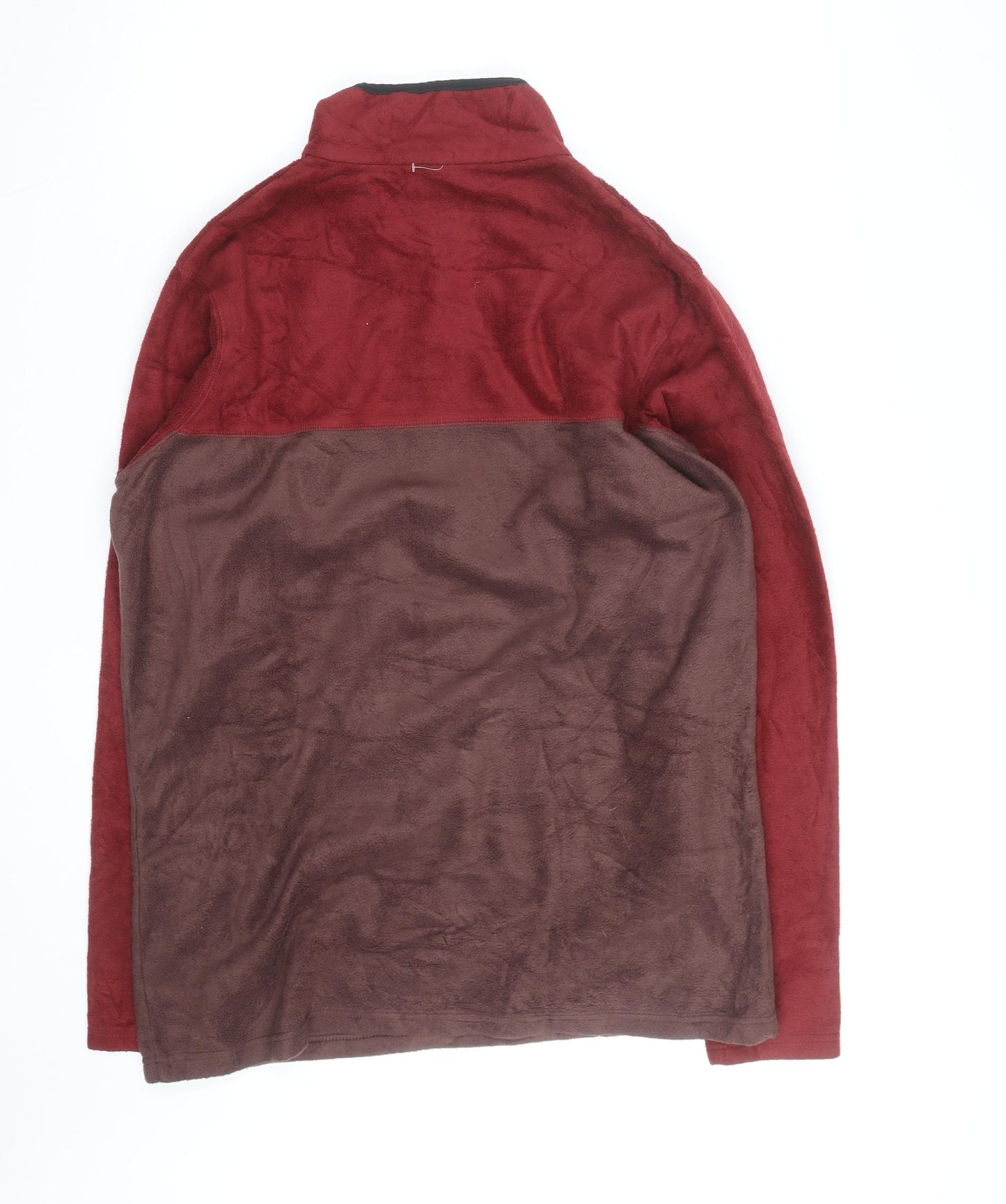 Columbia Men’s Red Brown Fleece Henley Sweatshirt Size L