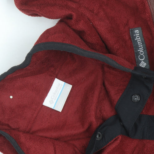 Columbia Men’s Red Brown Fleece Henley Sweatshirt Size L