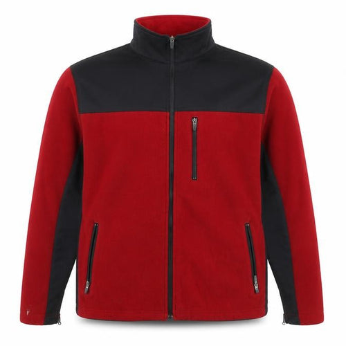 Eddie Bauer Mens Red Black Fleece Full Zip Sweatshirt XL Tall