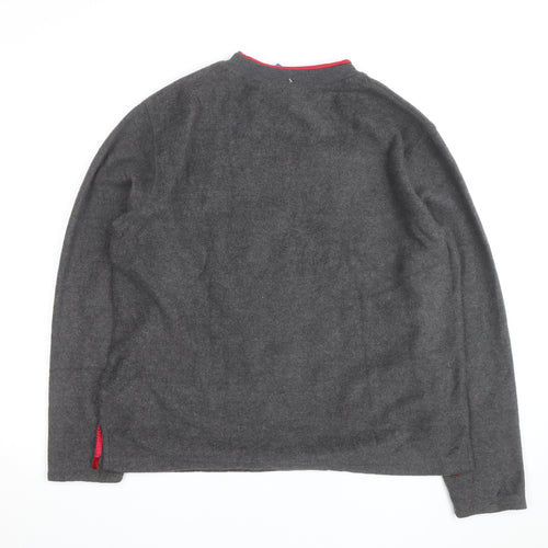 Disney Men's Grey Mickey Mouse Fleece Sweatshirt L Crew Neck Pullover