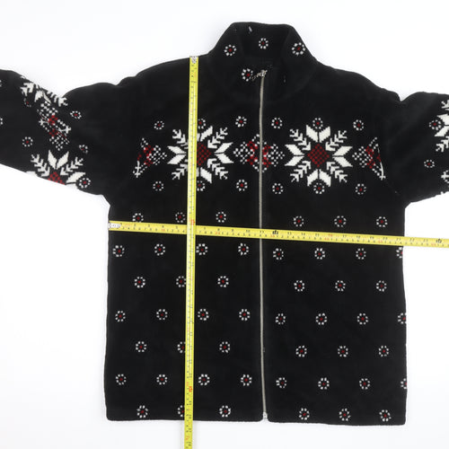Barrage Men’s Black Snowflake Fleece Jacket L Winter Zip Up