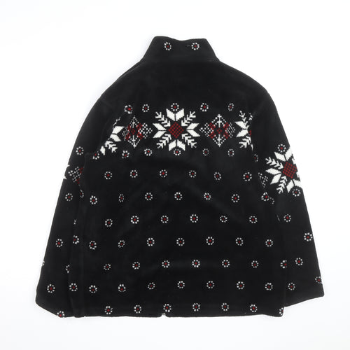 Barrage Men’s Black Snowflake Fleece Jacket L Winter Zip Up