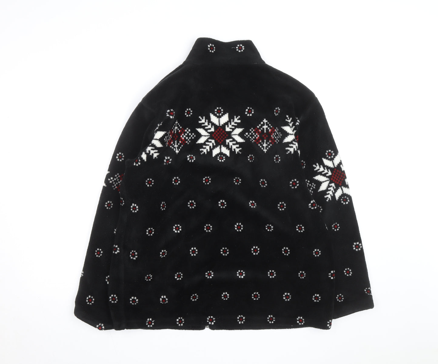 Barrage Men’s Black Snowflake Fleece Jacket L Winter Zip Up