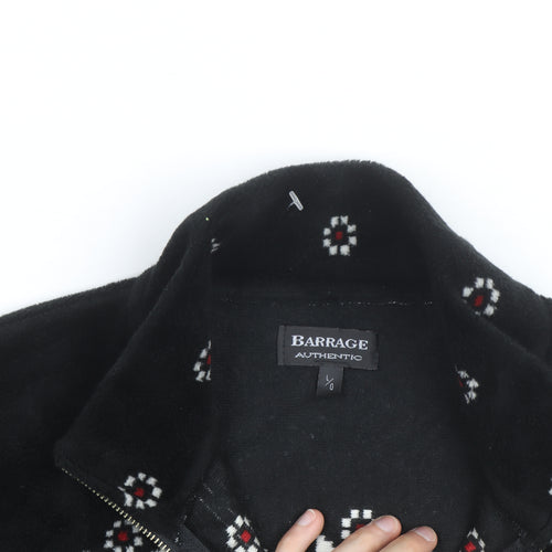 Barrage Men’s Black Snowflake Fleece Jacket L Winter Zip Up