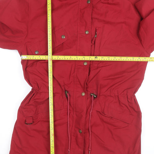 Eddie Bauer Men's Red Parka Jacket Size M Water Resistant Lined